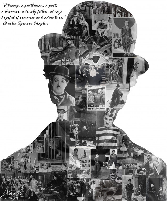 Charlie Chaplin's huge back catalogue sets a daunting task for collectors. silhouette montage