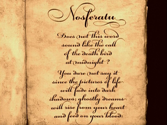 Nosferatu (1922), 2000 Shepard version English opening intertitle, US Image 2001 DVD