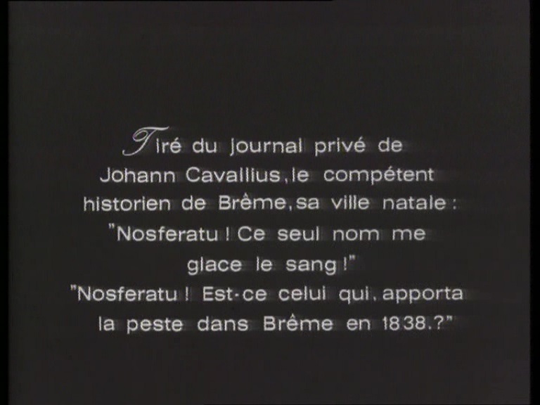 Nosferatu (1922) French intertitle by Atlas Film, 1969