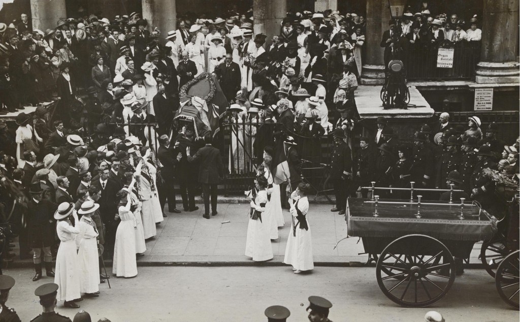 Suffragette Emily Wilding Davison's memorial service, St George’s Church, Bloomsbury, 14 June 1913