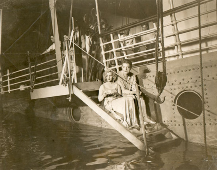 Joan Barry and Henry Kendall in Rich and Strange (1931, dir. Alfred Hitchcock), ship