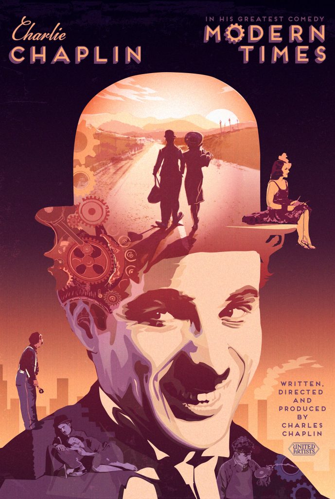 Modern Times (1936, Charlie Chaplin) poster by Pete Lloyd, 2015