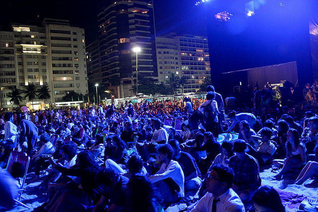 The Pleasure Garden (1925, dir. Alfred Hitchcock) screening at Copacabana Beach, Rio de Janeiro, Brazil, 4 Oct 2012